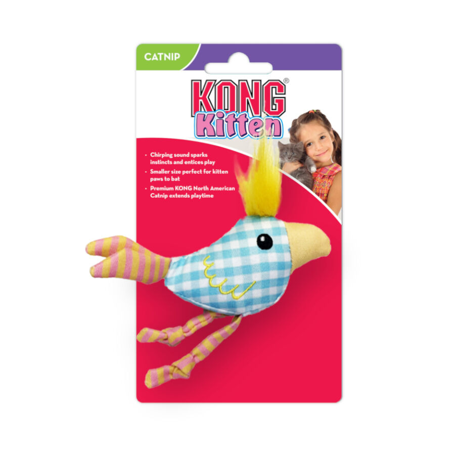 Kong Chirpz Chick P&aacute;jaro de peluche para gatitos, , large indicador imagen numero 1